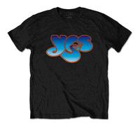Yes T Shirt Classic Blue Band Logo Official Mens Black