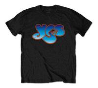 Yes T Shirt Classic Blue Band Logo Official Mens Black S