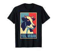 Yes Vegan Cow Obama Hope Style Plant-Based Ethical Activism T-Shirt