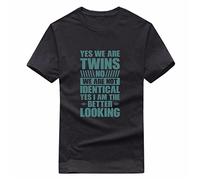 Yes We're Twins No We are Not Identical T-Shirt, Funny Twins Joke Gift T-Shirt Unisex Adults Gift Kids Tee Top Black