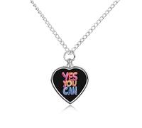Yes You Can Custom Urn Necklace for Pet Ashes Cute Pet Memorial Pendant Jewelry Gifts for Dog Cat