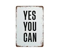 Yes You Can, Minimalistic Wall Art, Modern Decor,Farm House Decor,Art Prints,Word Prints,Printed Poster Best Vintage Fun Home Decor Tin Signs,Vintage Metal Signs,Perfect For Bar Posters 8x12inch