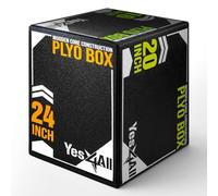 Yes4All 3 in 1 Soft Plyo Box Wooden Core, Foam Plyometric Box for Exercise, Plyometric Training, Available in 4 Sizes