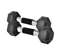 Yes4All 5 LBS Pair Rubber Encased Exercise & Fitness Hex Dumbbell Set, Hand Weight