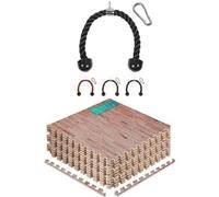 Yes4All 60x60 cm 4.5 m² Set 12 Wood EVA Foam Floor Tiles, Foam Mats, Gym Floor Mats, Interlocking Foam Tiles, Interlocking Floor Mat for Swimming Pool Outdoor, Hot Tub, Tents, Camping, Playpen Dog Mat