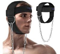 Yes4All Adjustable Neck Harness for Weight Training/Neck Exerciser with Wide Padded Strap Support Neck Strengthener & Resistance Training, Weight Lifting Head Harness Black