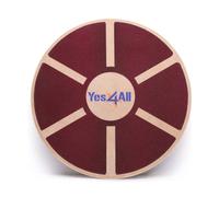 Yes4All B62R Wooden Wobble Balance Board - Exercise Balance Stability Trainer 40 cm Diameter (Red Board)