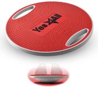 Yes4All D25M Plastic Wobble Balance Board, 40 cm Surface Balance Board for Standing, Core Training, Gym Home Workout (Red/Gray), Candy Apple