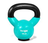 Yes4All EGXQ Vinyl Coated Cast Iron Kettlebell with Protective Rubber Base, Kettle Bell Weights Set - Multicolor Kettlebells, Mint, 4.5 kg