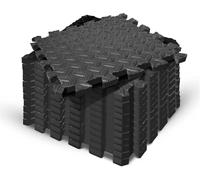 Yes4All EVA Foam Interlocking Mats - Black, 1.8 cm Thick, 1.1 m²