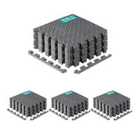 Yes4All EVA Interlocking Mats, Puzzle Floor Tiles, Foam Floor Padding with Border for Furniture, Home Space, Living Room, Garage - Gray, 1.02 m2 (Pack of 4)