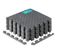 Yes4All EVA Interlocking Mats, Puzzle Floor Tiles, Foam Floor Padding with Border for Furniture, Home Space, Living Room, Garage - Gray, 1.02 m2