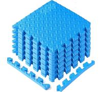 Yes4All EZR0 12SQFT es4All Interlocking Eva Borders - Foam Floor Mats for Gym Equipment (24 Grey- 6 pcs), C. 12 Square Feet (12 Tiles) -Blue