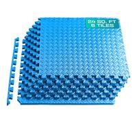 Yes4All EVA Interlocking Mats, Puzzle Floor Tiles, Foam Floor Padding with Border for Furniture, Home Space, Living Room, Garage 2.23 m²