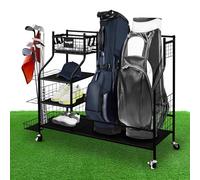 Yes4All Golf Storage Garage Organizer, Golf Bag Storage Stand and Other Golfing Equipment Rack, Extra Storage Rack for Golf Clubs,Black