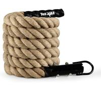 Yes4All Gym Climbing Rope for Fitness & Strength Training, Crossfit Exercises & Home Workouts (1.5in - 15ft), Natural, Brown