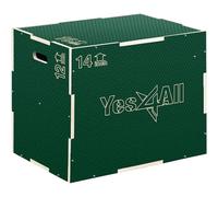Yes4All HL1V 3 in 1 Non-Slip Wooden Plyo Box - Green, 40.6 x 35.6 x 30.6