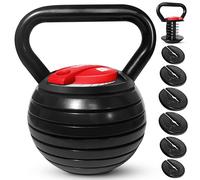 Yes4All JX7N Adjustable Kettlebell, Cast Iron Kettle Bell, Kettlebells Weight Set - 18kg, D - Lime - 12 Rings