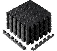 Yes4All KAL0 Mat Interlocking Floor, Solid, A. 12 Square Feet (12 Tiles) -Black, 12sqft (12'' x 12'')