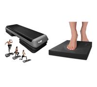 Yes4All KC6V Adjustable Aerobic Exercise Step Platform 40 inch & Foam Exercise Pad/Balance Pads for Physical Therapy and Balance Exercises, Suitable for Home, Work, Rehabilitation (Black - XLarge)