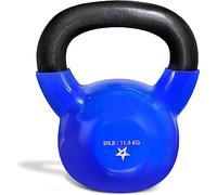 Yes4All KD6S Vinyl Coated Cast Iron Kettlebell, Kettle Bell Weights Set - Blue Kettlebells, 11.3 kg