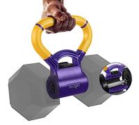 Yes4All Kettlebell Grip - Kettle Grip New Version - Kettle Grip Handle to Convert Dumbbells into Kettlebells for Workouts, b. Atomic Violet/Bicycle Yellow