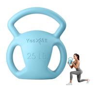 Yes4All Kettlebell Weight with Wide Multigrip Handle for Dumbbell Weights Exercises, Full Body Workout Equipment - 25lbs - Blue