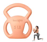 Yes4All Kettlebell Weight with Wide Multigrip Handle for Dumbbell Weights Exercises, Full Body Workout Equipment - 05lbs - Peach Fuzz