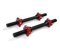 Yes4All LCR2 Cast Iron Adjustable Dumbbell Handles/Connector fit two size diameter 2.5cm and 3cm with two colors chrome and black, 2.5cm - Black Handles - Pair