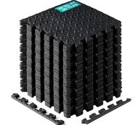 Yes4All M8RZ Interlocking Exercise Foam Mats with Border - Interlocking Floor Mats for Gym Equipment - Eva Interlocking Floor Tiles (Black)