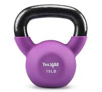 Yes4All Neoprene Coated Kettlebell Weights, Strength Training Kettlebells (15Lb - Willowherb)