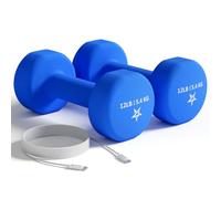 Yes4All Neoprene Dumbbells, Hand Weights Sets of 2, Convenient Type C Cable Included, 2-20 Lbs, Comfortable Grip for Confident Home Workout, Anti-Slip Neoprene Coating with Anti-Roll Hex Design, 12LB