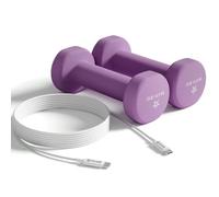 Yes4All Neoprene Dumbbells, Hand Weights Sets of 2, Convenient Type C Cable Included, 2-20 Lbs, Comfortable Grip for Confident Home Workout, Anti-Slip Neoprene Coating with Anti-Roll Hex Design, 2LB