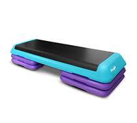 Yes4All NXP1 Adjustable Aerobic Step Platform with 4 Risers - Exercise Step Platform/Aerobic Stepper (Teal/Purple)