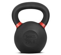 Yes4All Powder Coated Cast Iron Kettlebell Single Dark Red - 36 KG / 79 LB Strength Training Kettlebells Weight Set for Full Body Workout, Home Gym