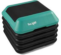 Yes4All Q5HV Adjustable High Step Aerobic Platform, 40.6 x 40.6 cm Black/Green Step Platforms for Aerobic Step Exercises