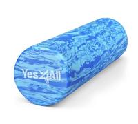Yes4All Rullo in schiuma EVA premium -I migliori rulli in schiuma ad alta densità, rigidi e lisci per l'esercizio, perfetti per esercizi di riabilitazione, ecologici (18 pollici, oceano marmorizzato)