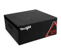 Yes4All Stackable Soft Plyo Box, Adjustable Plyometric Jump Box for Plyometric Exercises, HIIT, Conditioning - Black - 12"