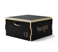 Yes4All Stackable Wood Plyo Box/Plyometric Jump Box - Black 12”