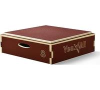 Yes4All Stackable Wood Plyo Box/Plyometric Jump Box - Red 8”