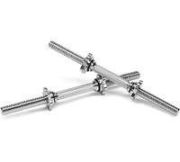 Yes4All Threaded Dumbbell Handles, 14/16/18/24 Inch Dumbbell Bar Pair, Chrome/Rubber Grip, Fit 1” or 1.15" Plates, 4 Star-Lock Collars with Loose-Resistant Rubber Trims - 16 Inch, Black Red
