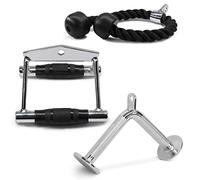 Yes4All Unisex Jxlx Yes4All Double D Row Handle Cable Attachment Non Slip Handle 360 Steel Swivel Optional I, I. Double D Handle+TricepRope+Vshapped bar, Fit 1.15inch UK
