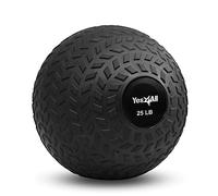 Yes4All Upgraded Fitness Slam Medicine Ball 25lbs for Exercise, Strength, Power Workout | Workout Ball | Weighted Ball | Exercise Ball | Black