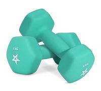 Yes4All WCZV Hex Neoprene Weights Dumbbells Set Pair (1 kg to 7 kg) - Dumbbell Set, Hand Weights Set for Women Men, Home Gym Workout, 4 KG x 2, Teal