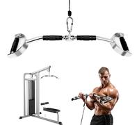 Yes4All Wide Grip LAT Pull Down Bar Attachments with D Grip Handles/Curl LAT Pulldown Attachment for Gym Equipment, Press Down Bar 27" Cable Attachment Rubber Handgrips & Revolving Hanger