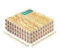 Yes4All Wood Grain Floor Mats Interlocking Exercise Foam Mats, Eva Interlocking Floor Tiles - Cover 48 SQFT (Multi-Color)