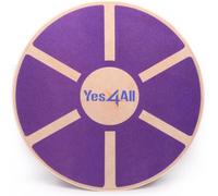 Yes4All WREK Wooden Wobble Balance Board - Exercise Balance Stability Trainer 40 cm Diameter (Purple), 15.5