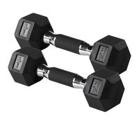 Yes4All Z6RI Rubber Grip Encased Hex Dumbbells - Hand Weights With Anti-Slip 2.5KG, Black