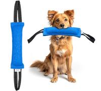 YES4QUALITY Dog Bite Tug Toy - 30x9cm, Blue - Durable Pull Toy with 2 Strong Handles - Tough Nylon Bite Pillow for Small to Medium Dogs - Ideal for Tug of War, Fetch, K9, Puppy Training & Play