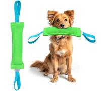 YES4QUALITY Dog Bite Tug Toy - 30x9cm, Green - Durable Pull Toy with 2 Strong Handles - Tough Nylon Bite Pillow for Small to Medium Dogs - Ideal for Tug of War, Fetch, K9, Puppy Training & Play